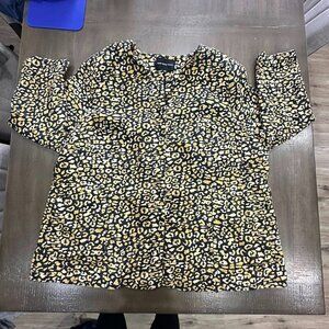 WHO WHAT WEAR Leopard Print Blazer Women's‎ Size 4x